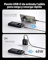Vista 5 de INIU Cargador Portátil, 20000mAh 65W Batería Externa Compacta USB C para Laptop, Paquete de Batería de Carga Rápida PD QC de 3 Salidas, Cargador