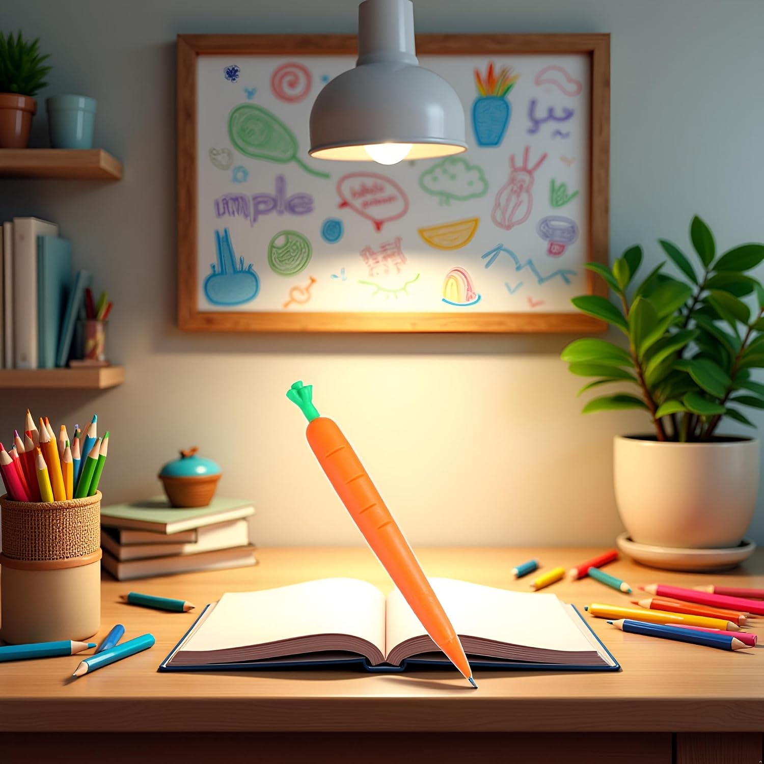 2Pcs Orange Carrot Pencil, Fruit Mechanical Pencil, Cute Press Pens, Drawing Pencil, Creative Automatic Pen Office，Mechanical Pencils image 5