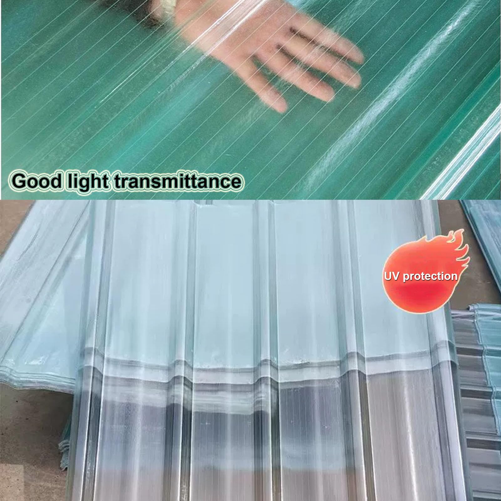 1mm Planchas Transparentes Tejados,3/4/6/8/10/12/15/18pcs Chapas Perfiladas Techo,Placa Ondulada Anti-UV,Placa De Iluminación Natural De Fibra De Vidrio,Garaje Corrugado (0.9×0.8m/35×31in,3pcs)