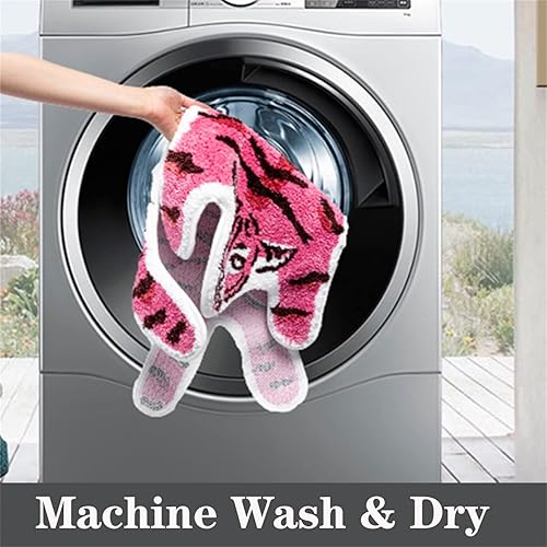 Miniatura 5 de ZSCYD-yingda1992 Alfombra en forma de tigre con forma de animales alfombra antideslizante para puerta de baño dormitorio baño cocina alfombra de