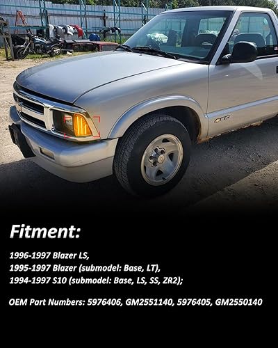 Miniatura 3 de Bestview Conjunto de luz de esquina delantera compatible con Chevy Blazer S10 1994-1997, diseño de arnés mejorado, lado del conductor y del