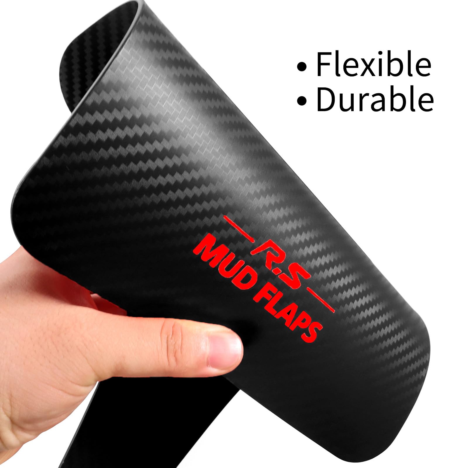 XUKEY 4 pz Universale Parafanghi 36x21cm nero per Auto SUV Van Hatchback UTV ATV Anteriore Posteriore Fango Flaps Paraspruzzi Parafanghi con Hardware ("R.S MUD Flaps"-Lettera)