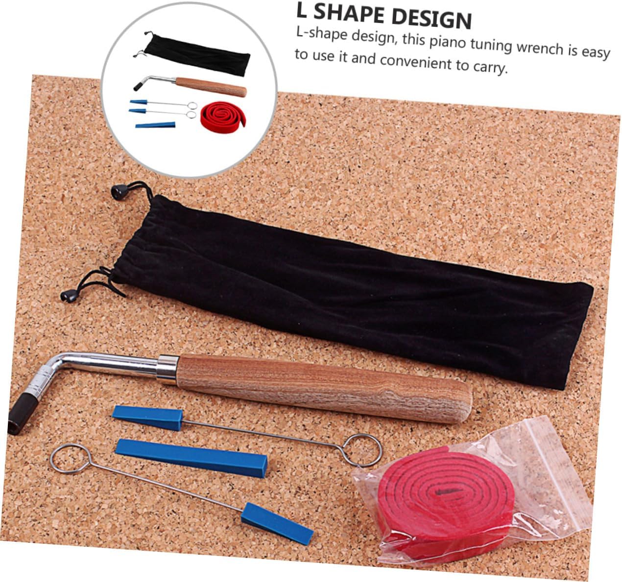 HEMOTON Comprehensive Piano Tuning Kit Includes Tuning Hammers Lever and Mute Strip for