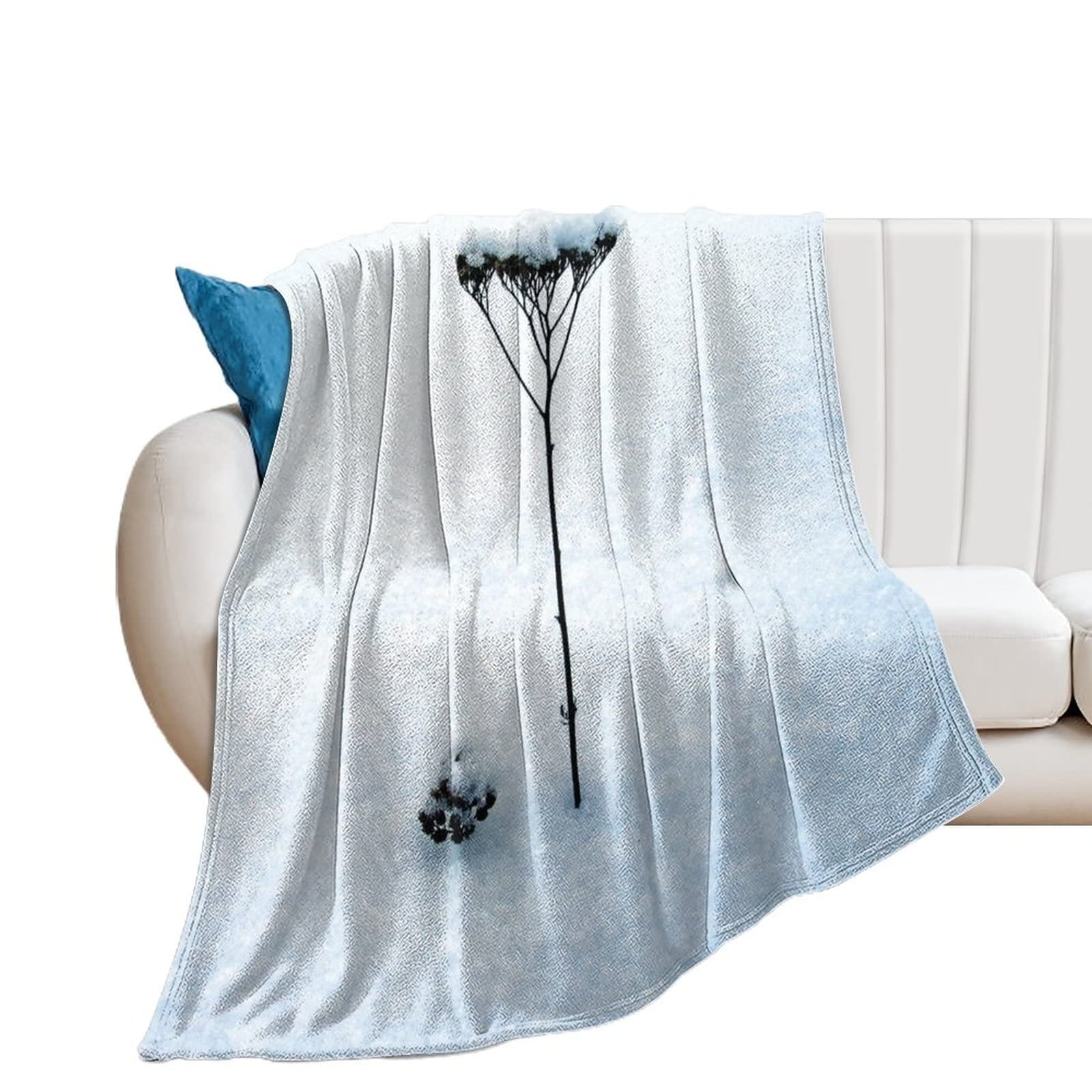Couverture polaire en flanelle 150x200 cm plaid super doux à motif pissenlit pour lit et canapé