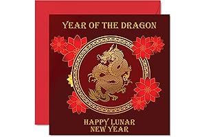 Family Chinese New Year Card for Sister Brother Cousin Uncle Aunt - Dragon