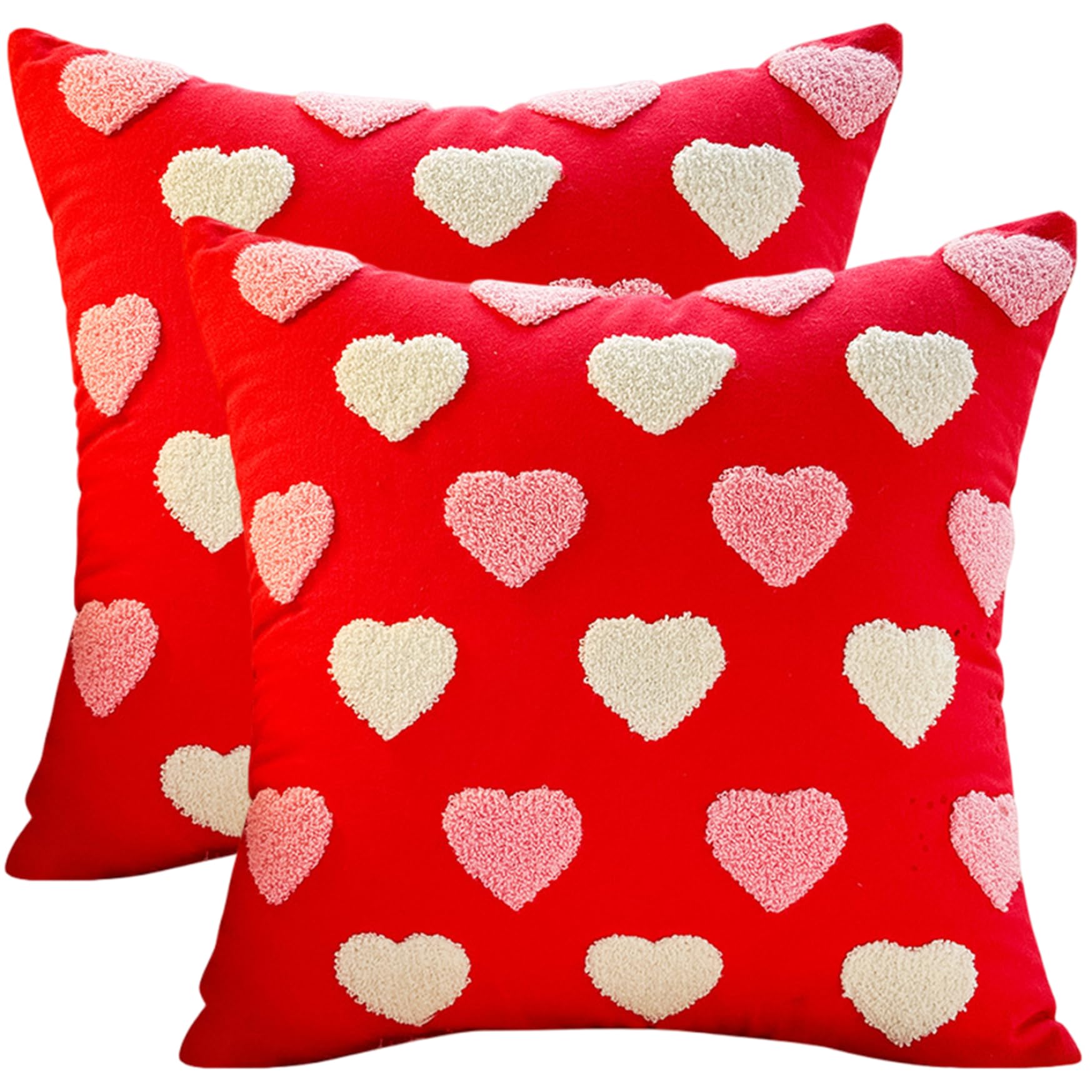 Taies d'oreiller Saint-Valentin housse coussin canapé rouge Cupidon 45x45cm