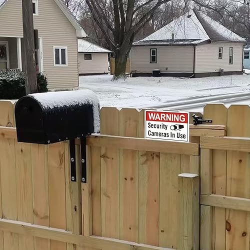 Miniatura 4 de Paquete de 4 cámaras de seguridad de advertencia en uso, plástico de estireno duradero resistente a la intemperie, 12 x 8 pulgadas para hogares,