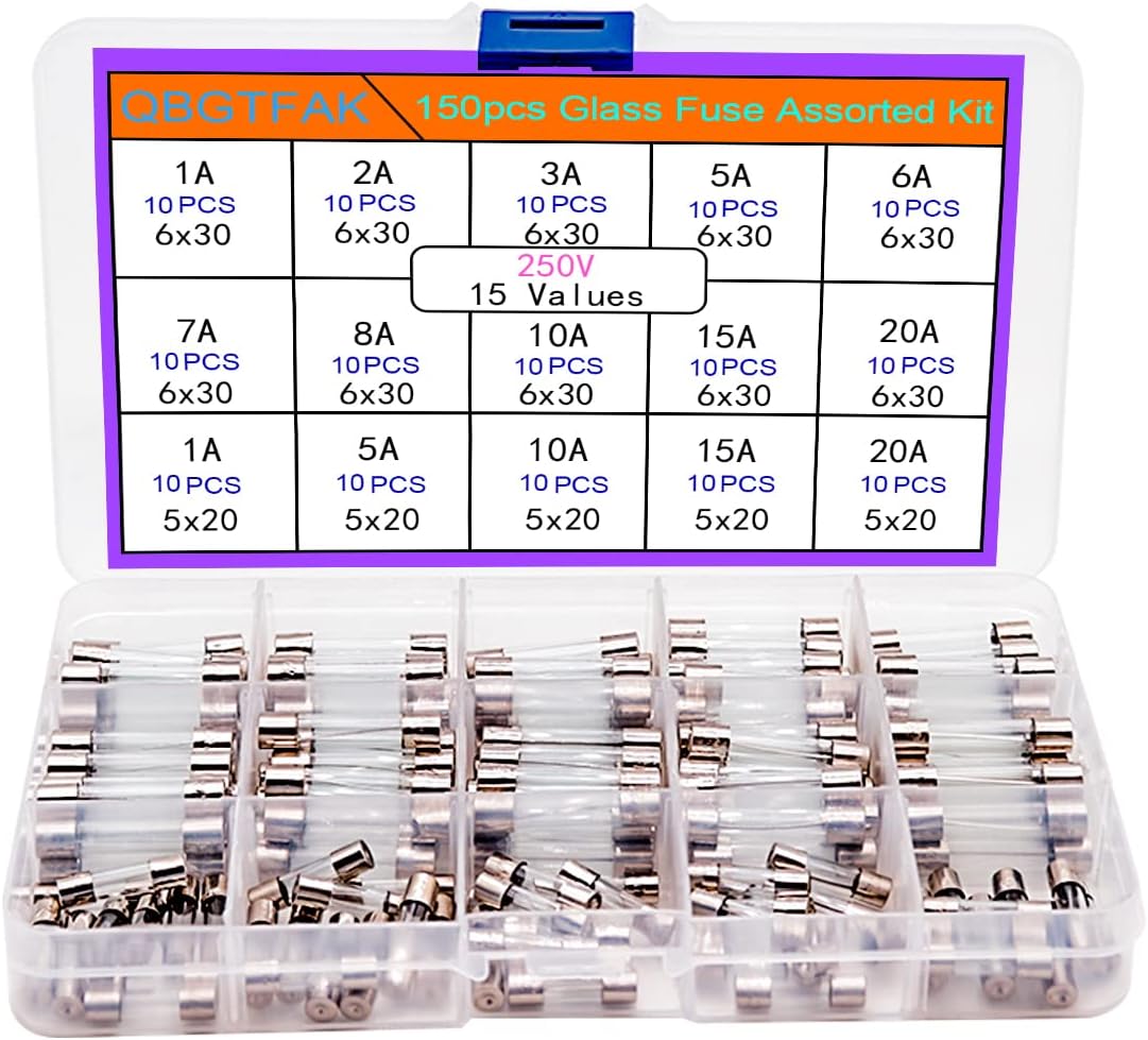 150pcs Quick Blow Glass Tube Fuse