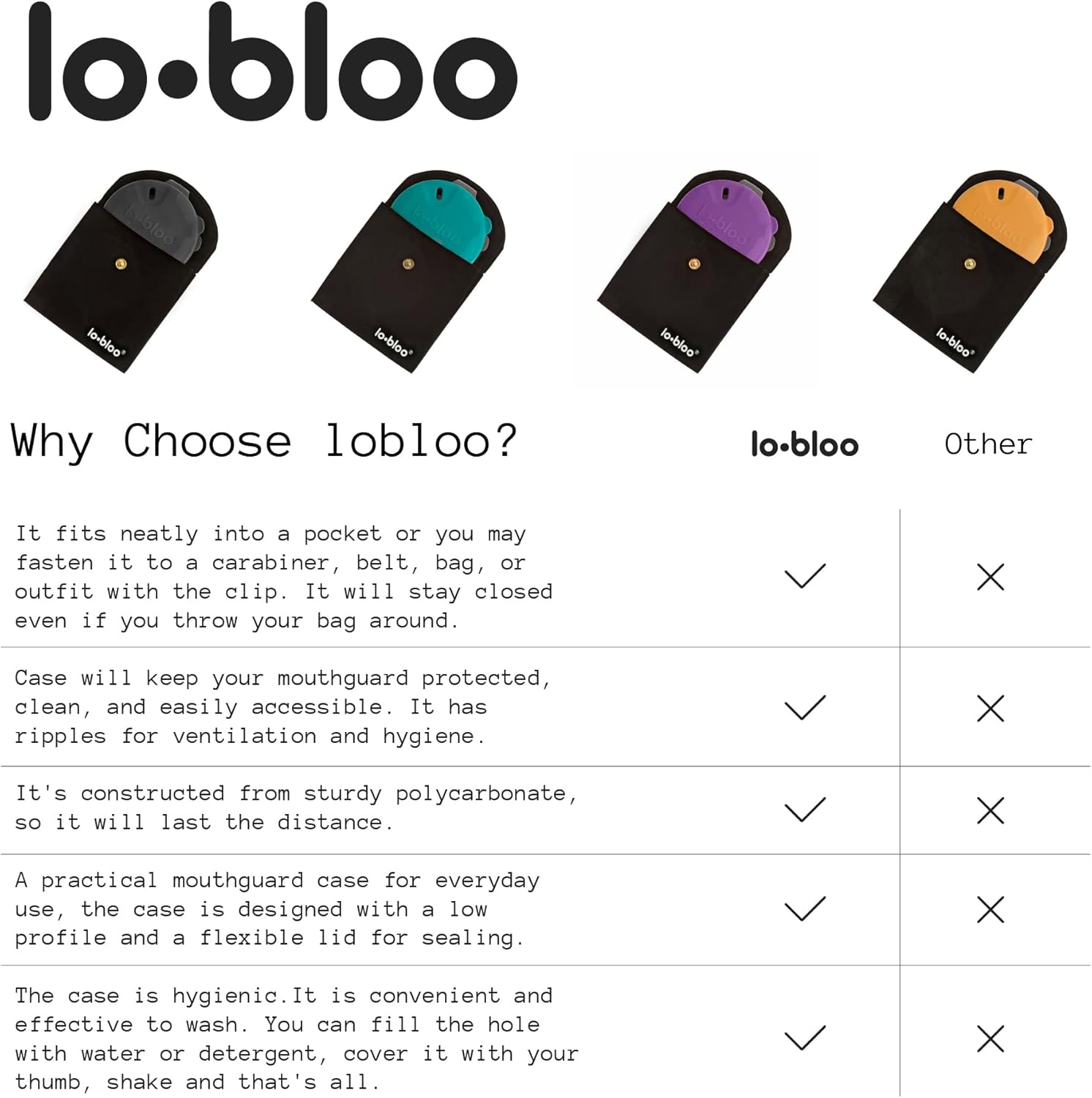 lobloo Mouth Guard case: Athlete-Designed Protection and Hygiene - Purple