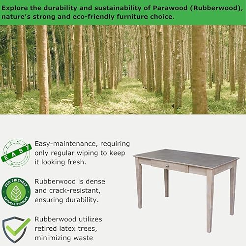 Miniatura 30 de IC International Concepts, Escritorio con cajón, madera maciza, parawood real, 48 pulgadas de ancho x 26 pulgadas de profundidad x 30 pulgadas de