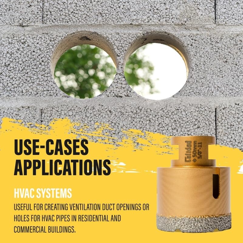 Miniatura 6 de Calidad Broca de núcleo de diamante - Sierra de agujero de diamante soldada al vacío - Perforación de núcleo de alta precisión - Broca multiusos