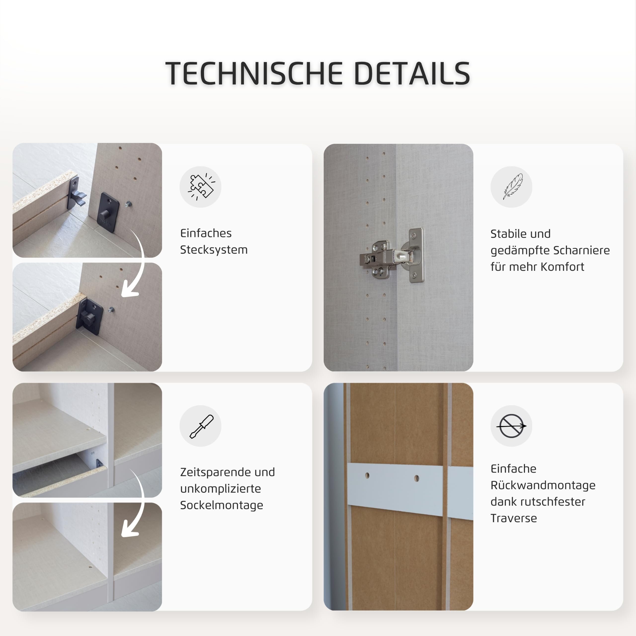 Rauch Möbel LUNIK, Kleiderschrank, Farbe Weiß, Breite 91 cm | Mehrzweckschrank mit patentiertem Schnellmontagesystem, 2-türig, Push-to-open-Funktion, für Kinderzimmer, Homeoffice, Flur
