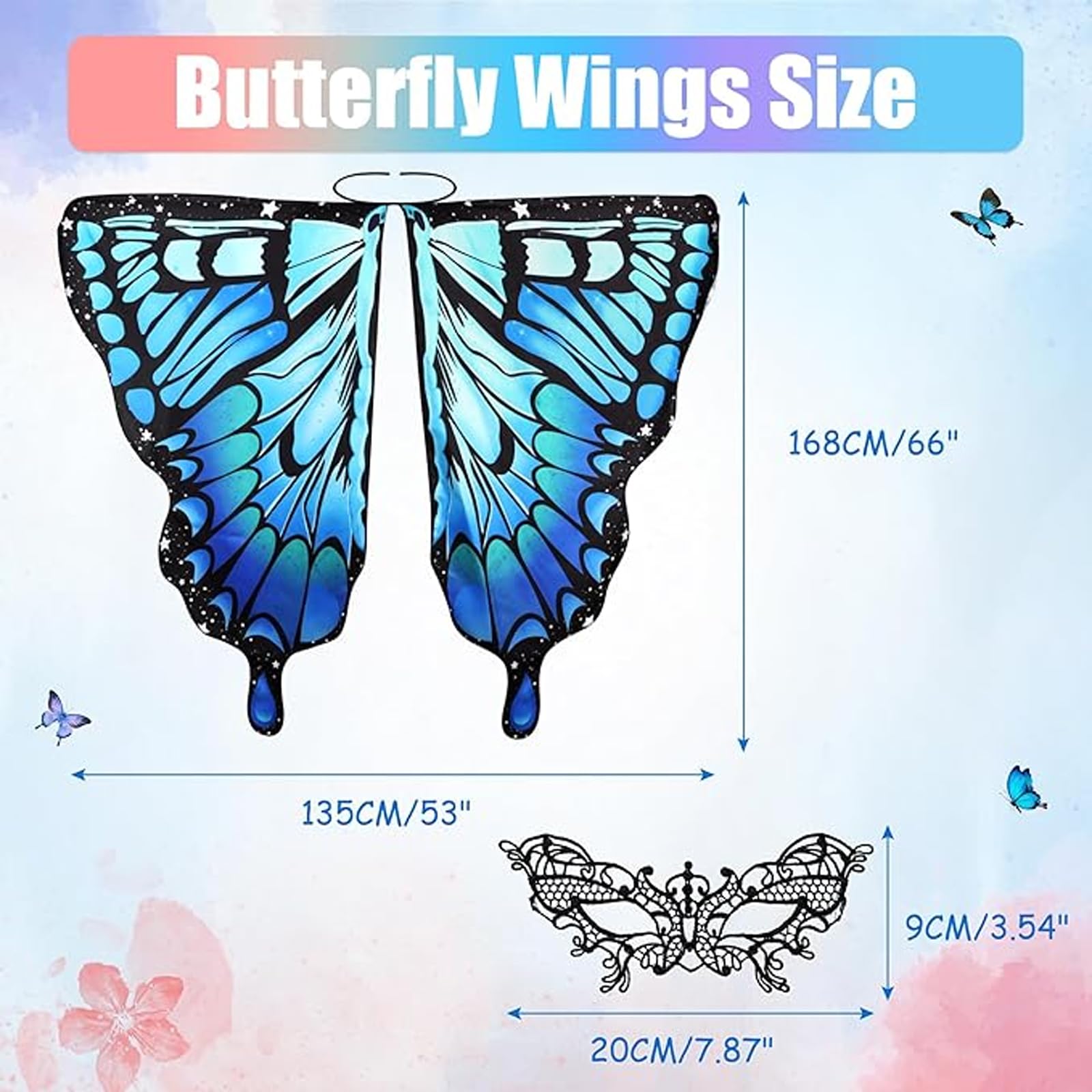 Wsetyy Butterfly Wings Adult, Women Butterfly Halloween Costume - Image 3