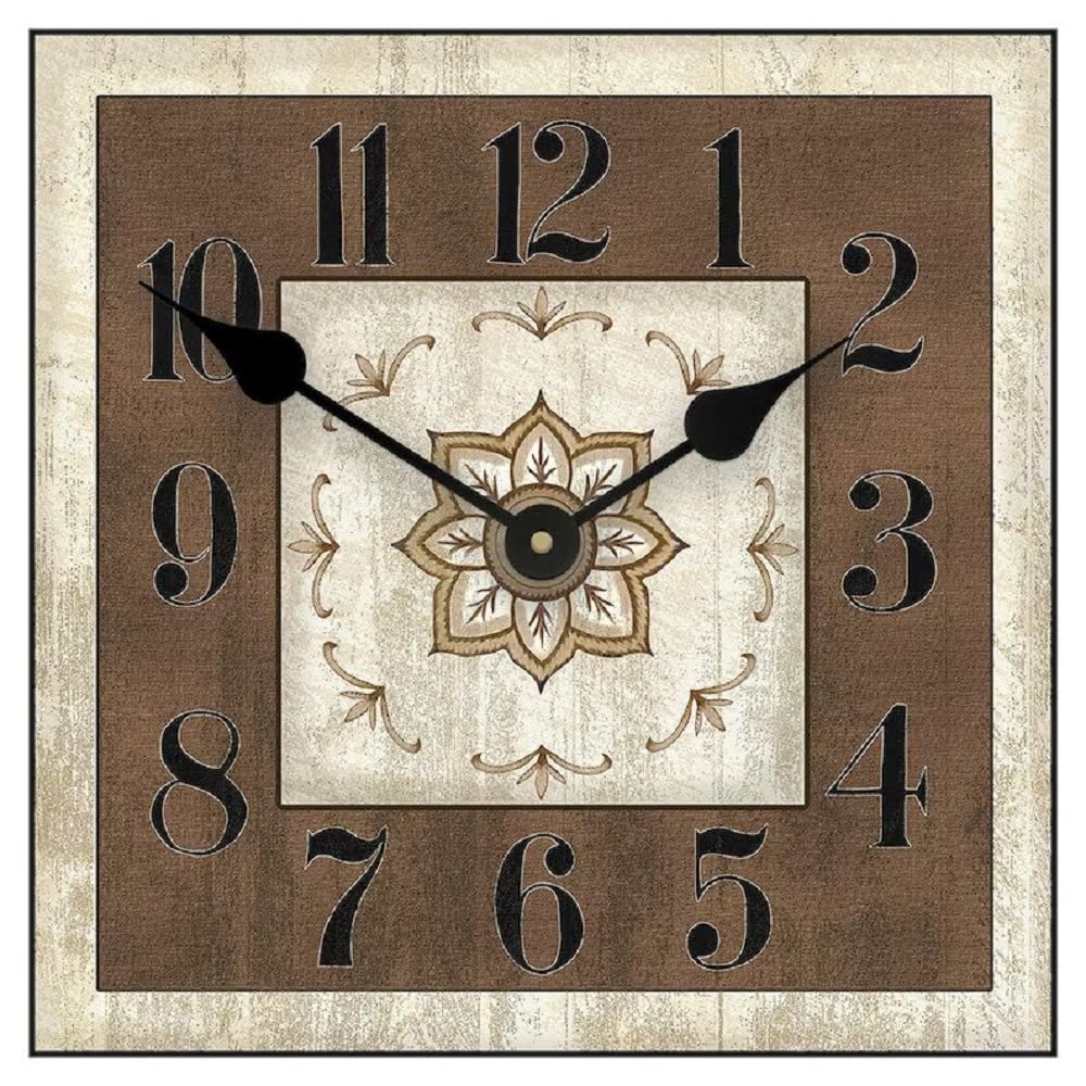Charlotte Square Large Wall Clock | Ultra Quiet Quartz Mechanism | Hand Made in USA Beautiful Crisp Lasting Color | Comes in 8 Sizes | 18-Inch