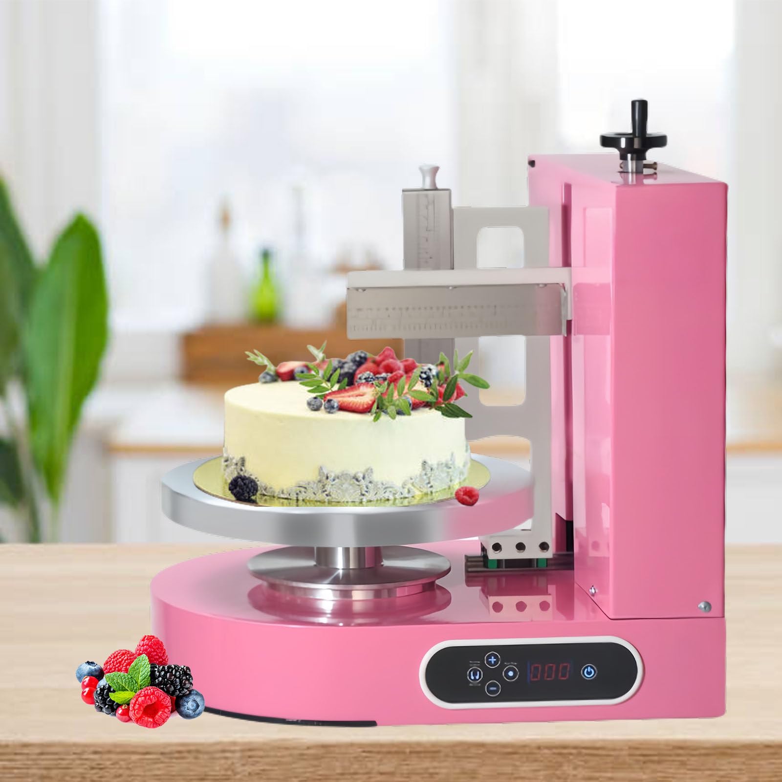 Półautomatyczna Maszyna Do Wygładzania Tortów Urodzinowych, Maszyna Do Powlekania Kremem Do Tortów Od 4 Do 12 Cali, Artykuły Do ​​Pieczenia,Pink