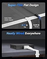 Vista 4 de BUSOHE Cable Ethernet Cat 8 de 35 pies, cable plano Cat8 de alta velocidad de 40 Gbps, 2000 MHz, cable de conexión de área local con conector RJ45