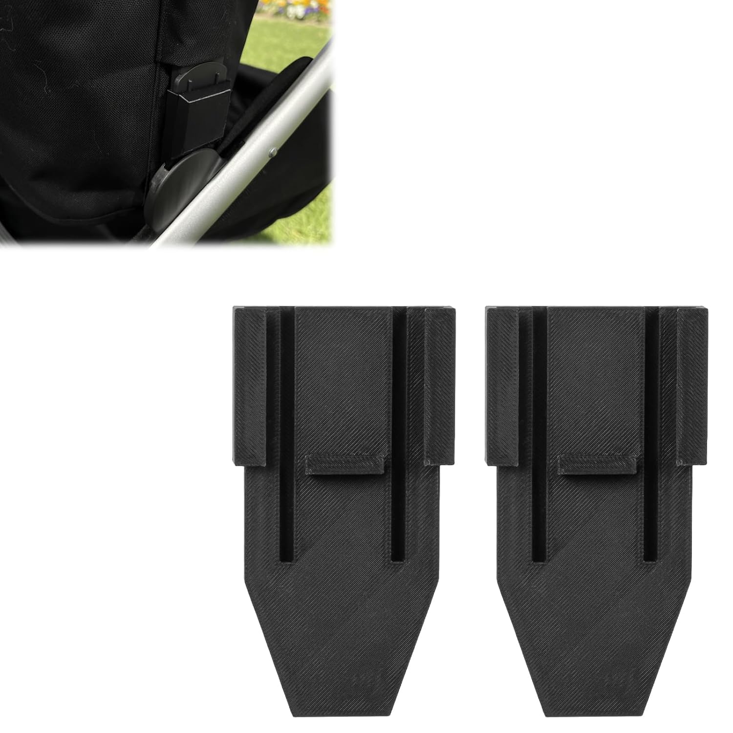 Compatible with Cybex Gazelle S Bottom Basket Adapter 2-Pack | Lower Connector Shopping Basket Mount Converter | Tool-Free Snap-On Attachment| Extra Storage Solution