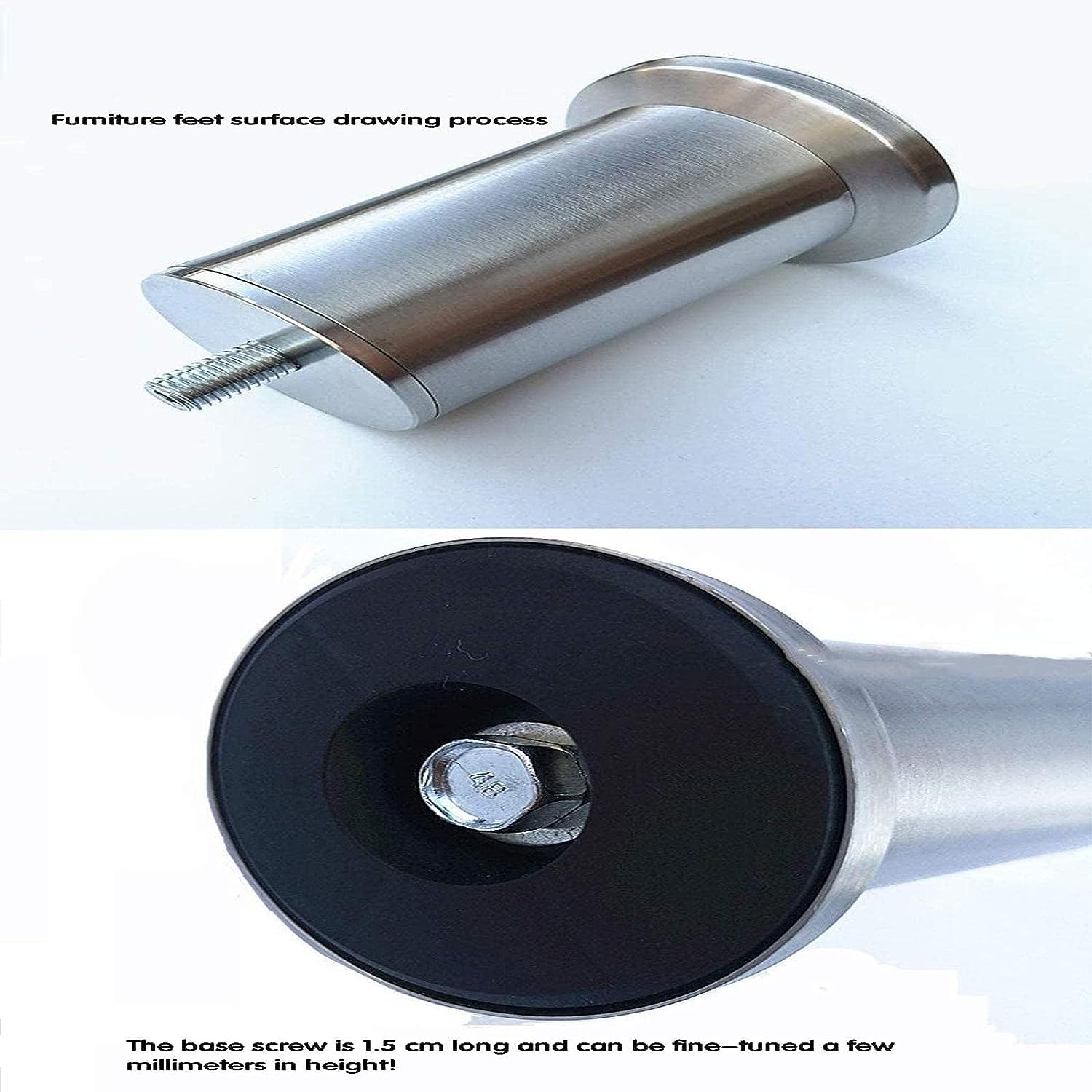 Feng Shui， Gambe per tavoli per mobili Resistenti 4 Pezzi Piedini per mobili in Altezza Regolabile Gambe per mobili in Acciaio Inossidabile 3-73 cm Piedini di Supporto per mobili in Metallo Gambe