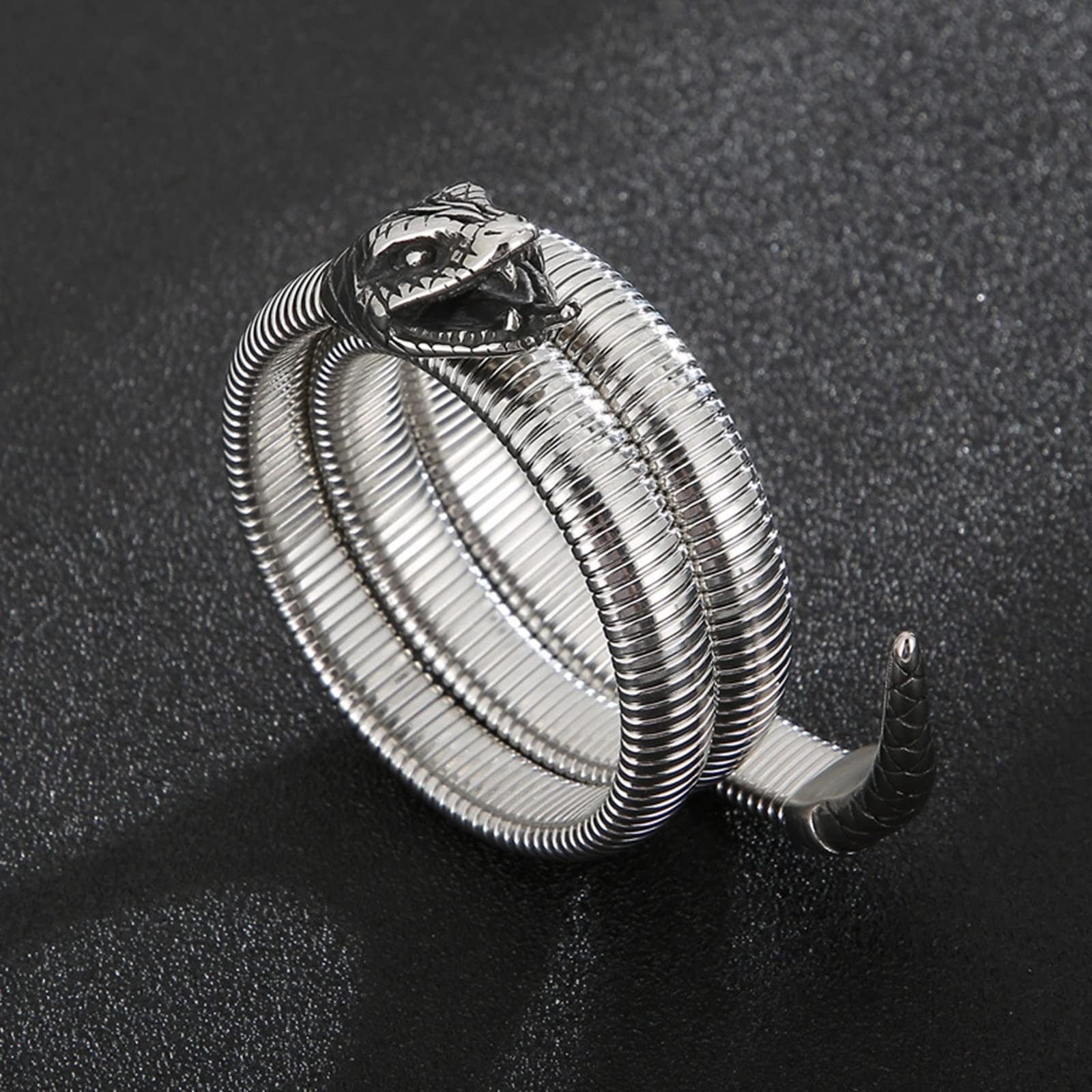 Bracciale Argento, Braccialetti Uomo Bracciale con Apertura Multigiro a Forma di Serpente Regalo di Festa Braccialetto 45cmx10mm