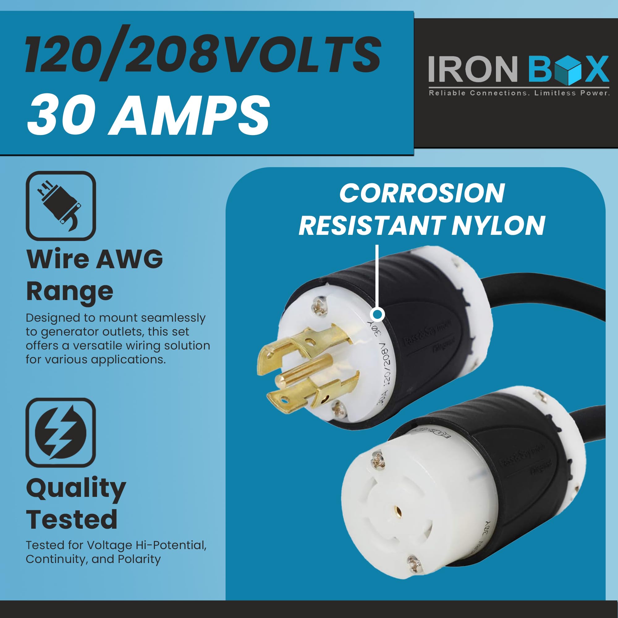 Amazon.com: IronBox Electric - L21-30 Extension Cord - 8/5 SOOW