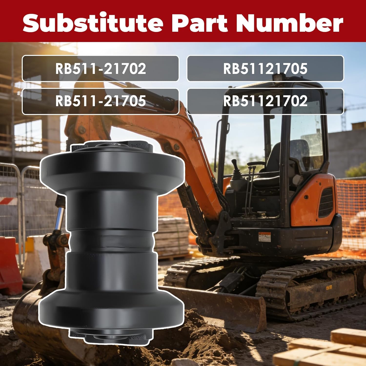 Nakkaa RB511-21702 Bottom Roller Compatible with U30-3 U35-3 KX91-3 KX71-3 U25 U35 RB511-21705 Excavators