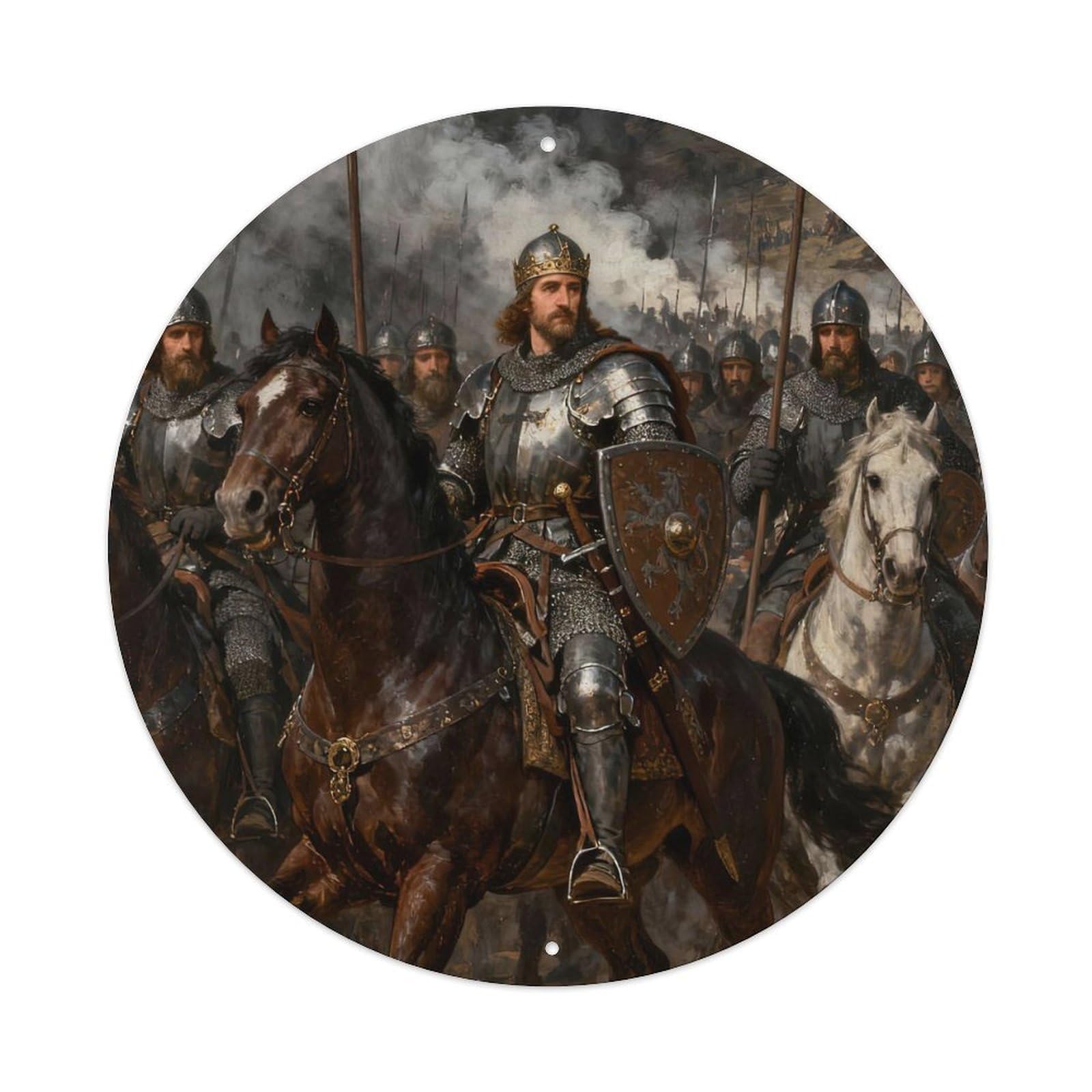 Crusader Battle Poster Medieval Knights Templar Metal Tin Sign