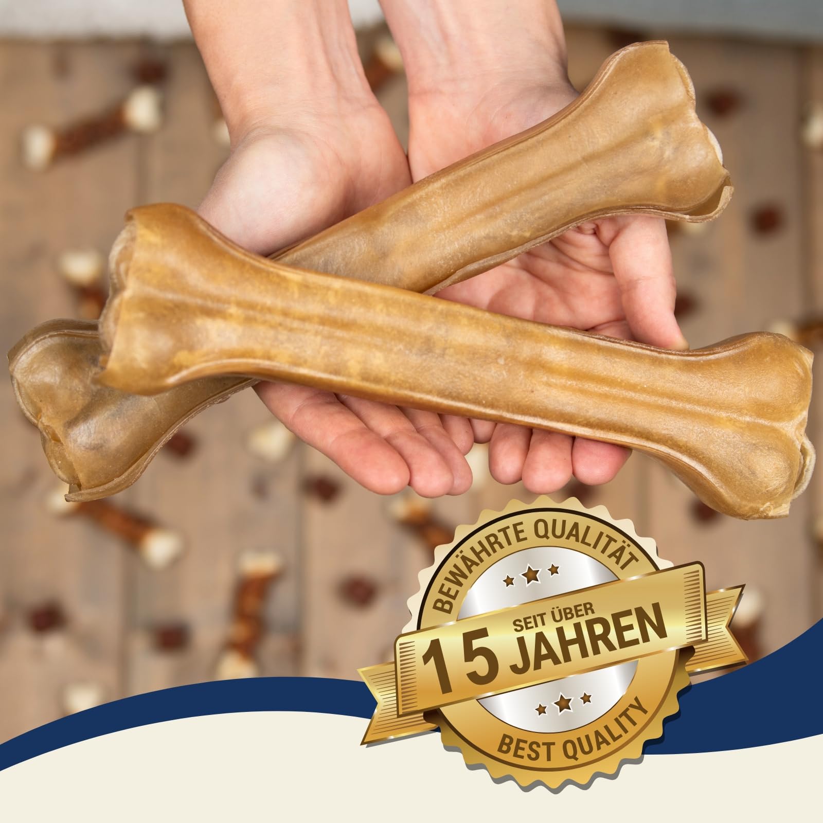 Lyra Pet® 10 os à mâcher en Peau de bœuf env. 25 cm, Snack séché Chiens | Os pour chiens riche en protéines | Hygiène dentaire | Long plaisir à mâcher | Naturel & pauvre en graisses