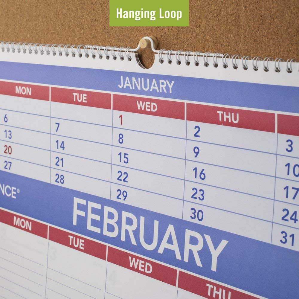 AT-A-GLANCE Monthly Wall Calendar With Ruled Daily Blocks, 20 X 30 - View #3