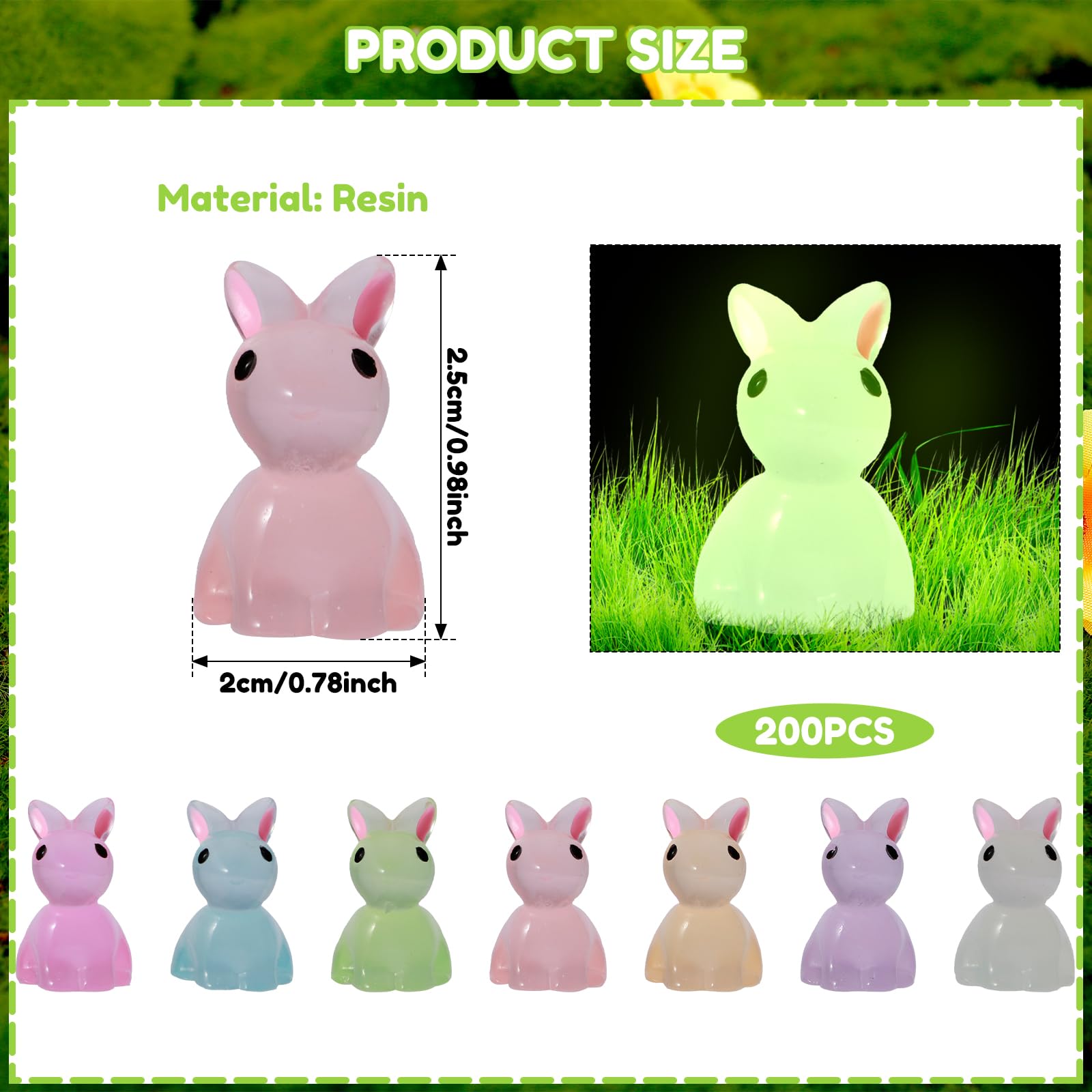 Bofanze 60 Mini Lapins Lumineux En Résine - Décoration Maison, Jardin, Aquarium