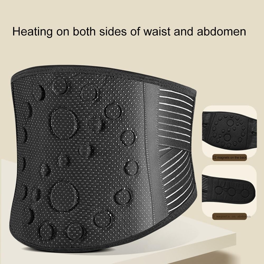Protezioni per la Zona Lombare, Terapia Magnetica autoriscaldante alleviare Il Mal di Schiena ernia(Black,S/Small)