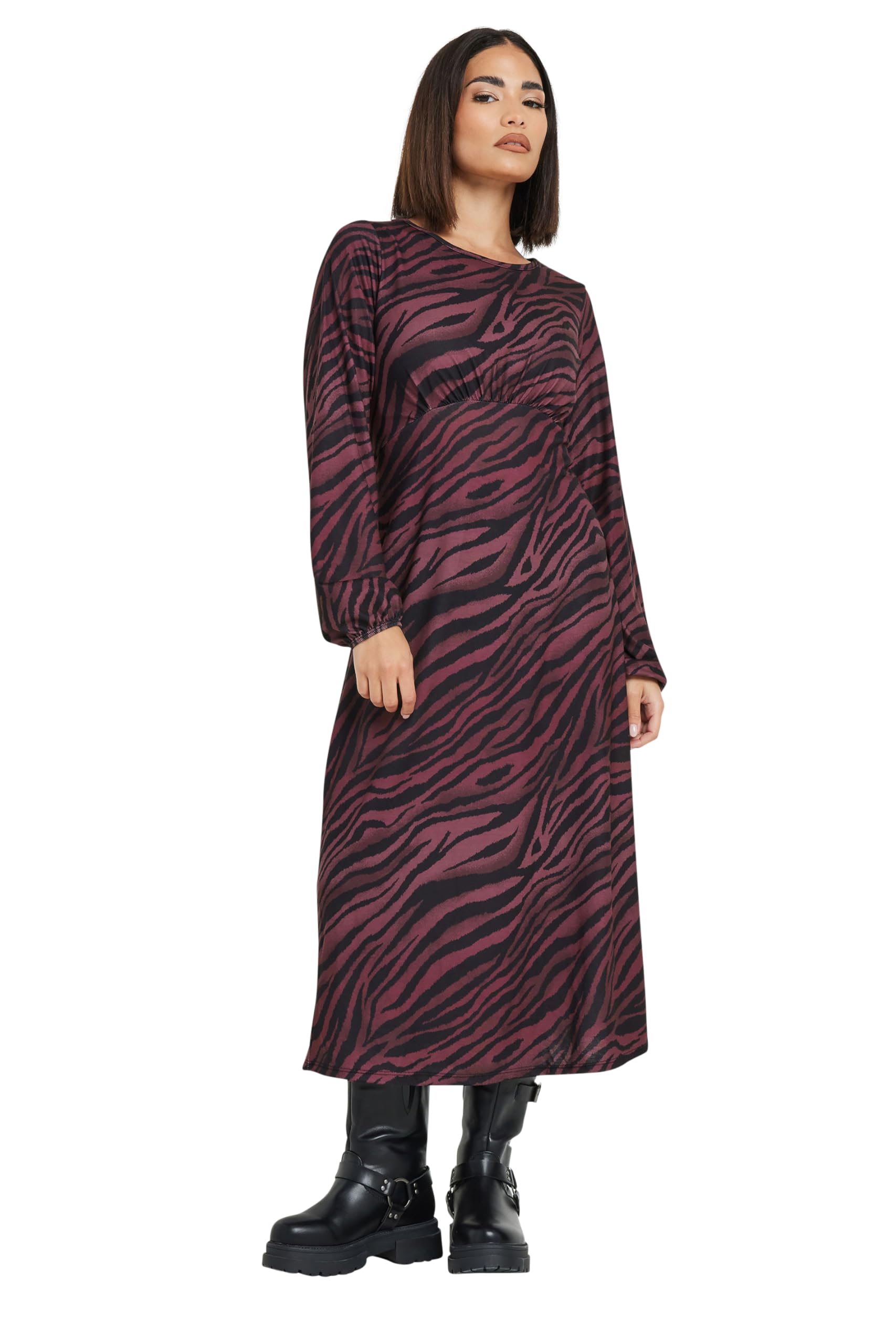 Pixiegirl Women's Purple Petite Zebra Print Dress In Size 14