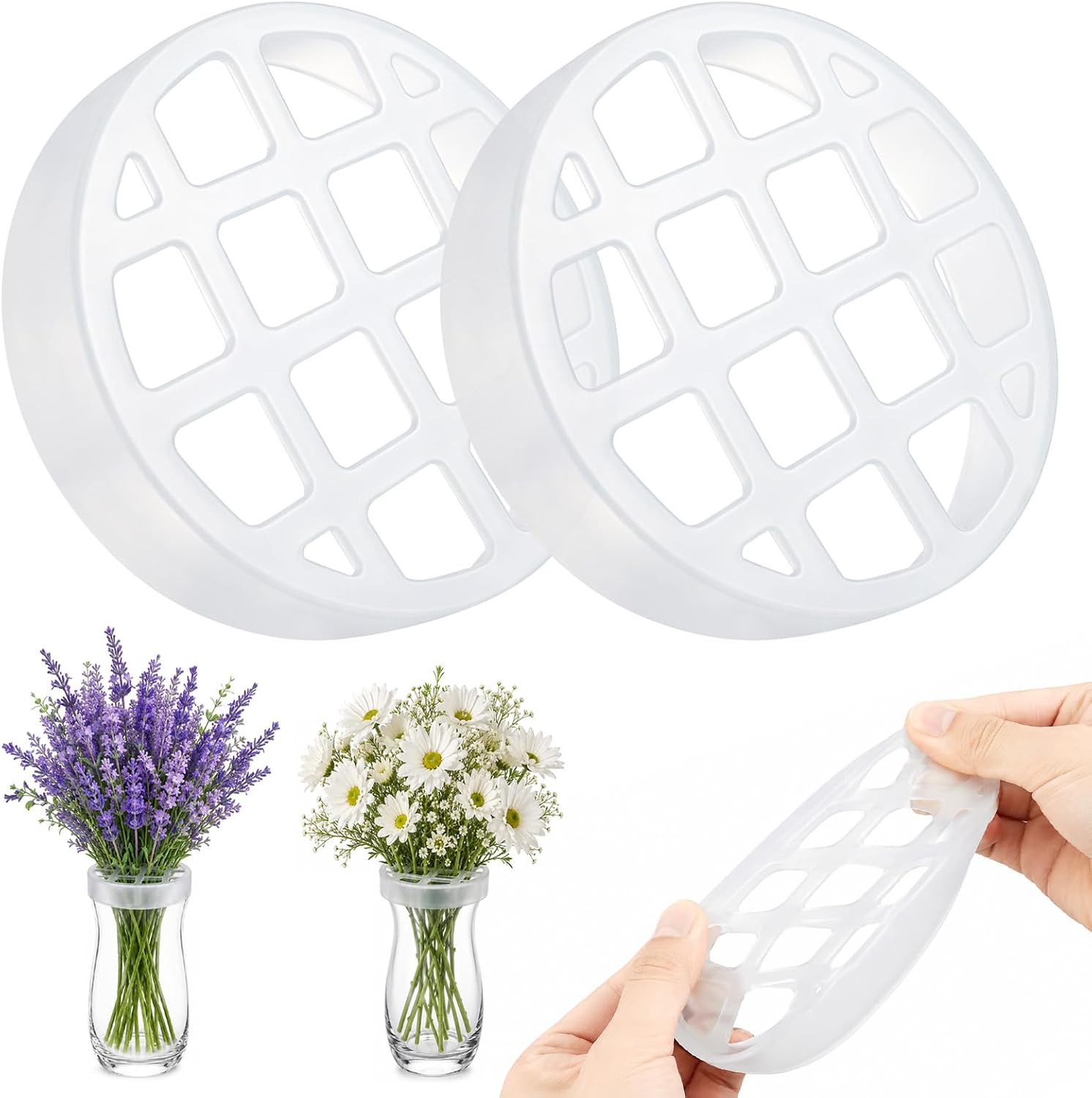 2 PCS Silicone Flower Arranging Grid, Blossom Grid, Vase Grid for Flowers