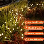 SIOTMERA 4Count Éclairage solaire Étanche à l'extérieur IPX5, Lumières de jardin solaire, lumières de lucarne à travers le vent, lumière de Noël à l'extérieur, pour l'éclairage de la pelouse de triage, 6LED WarmYellow
