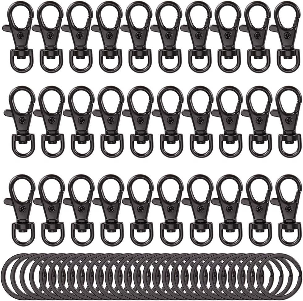 60pcs Key Chain Flat Key Rings Women Lanyard Snap Hook
