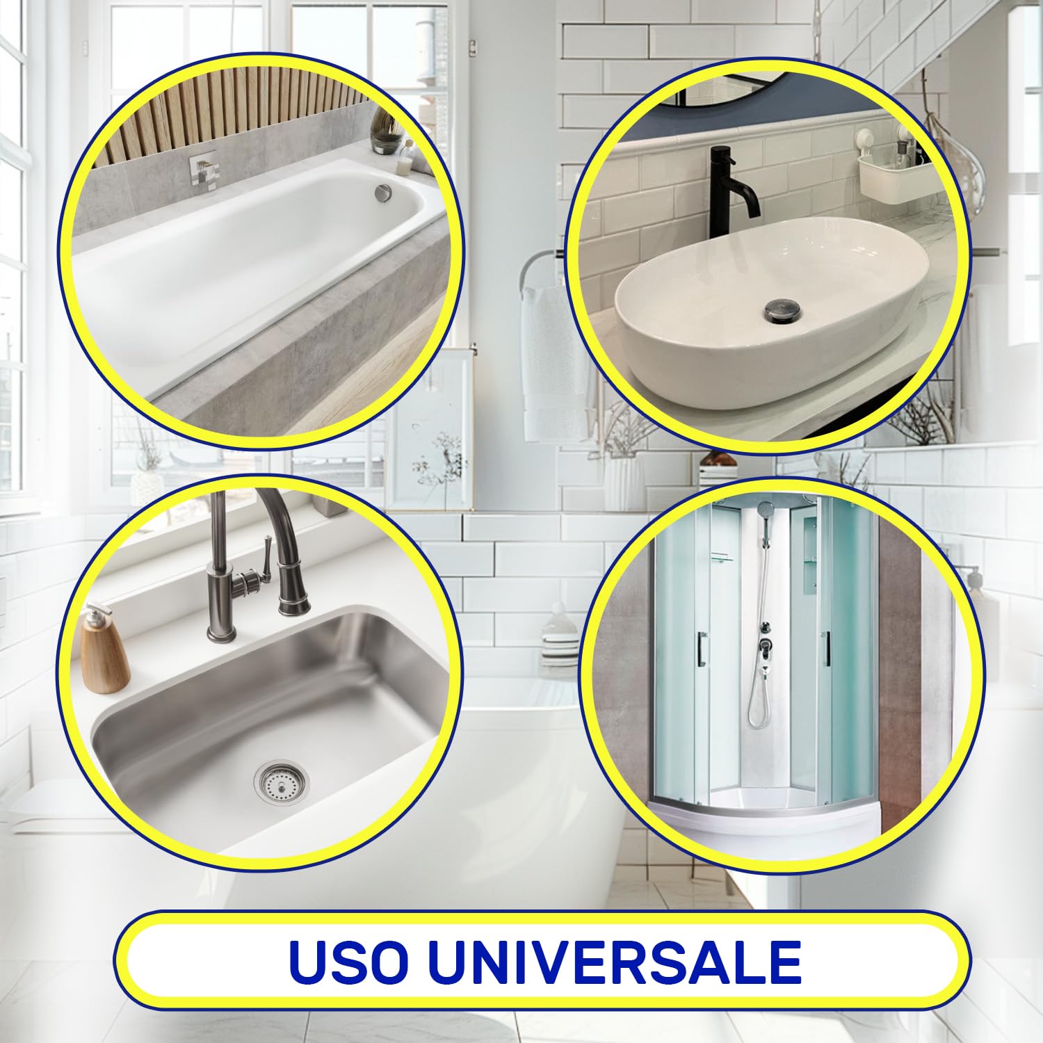 Flessibile Sifone Lavandino Cucina Lavandino Bagno e Bidet Dimensioni 1 1/2" x 40 mm Completo di Dado in Ottone e O-ring - Garanzia di 10 Anni - MONTERAL