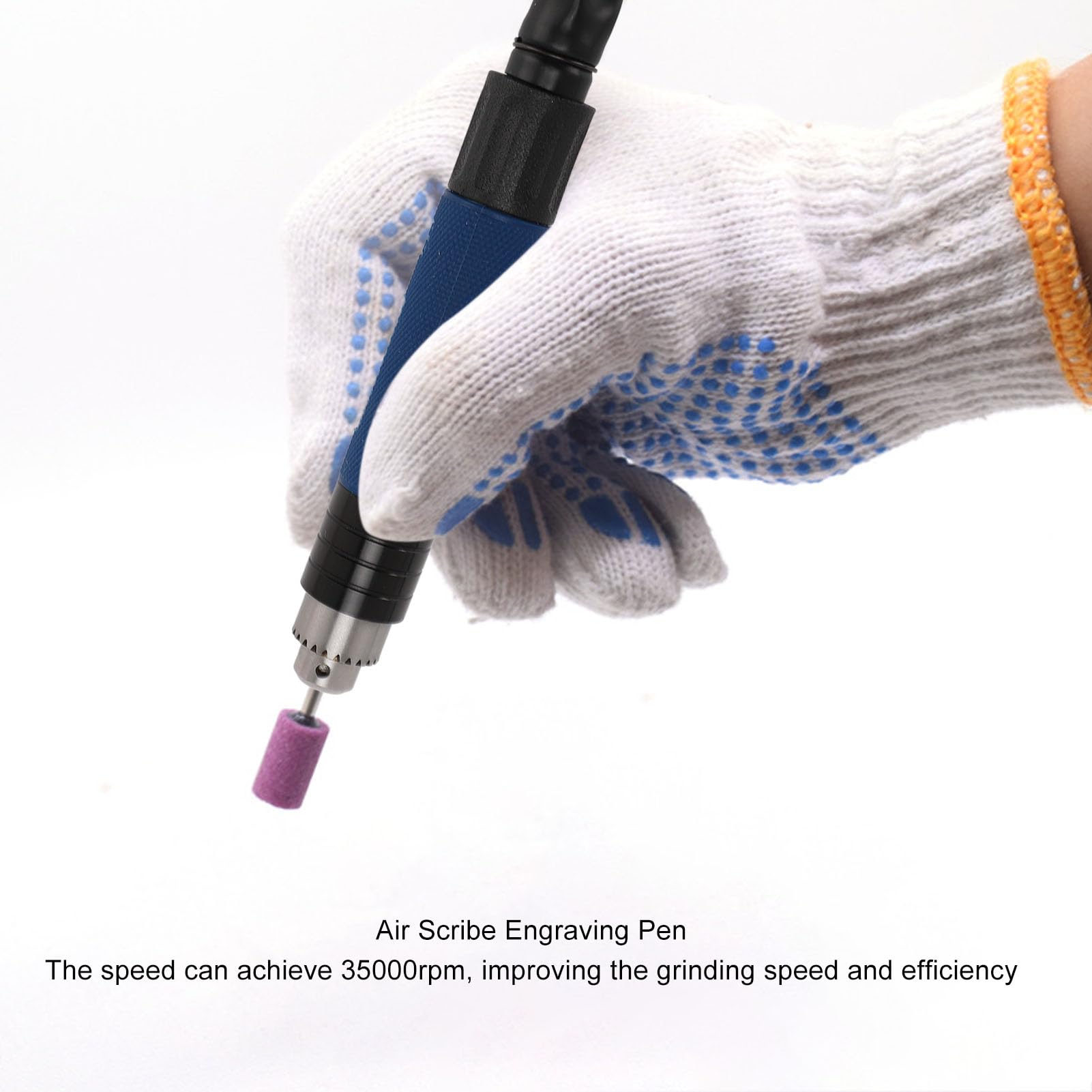 Pneumatic Scribe Engraving Pen, Air Engraving Pen Pneumatic Polishing Engraving Tool 35000rpm 0.3?4mm Collet NPT1/4 Inch Hose Interface Air Scriber Engraver for Metal Glass