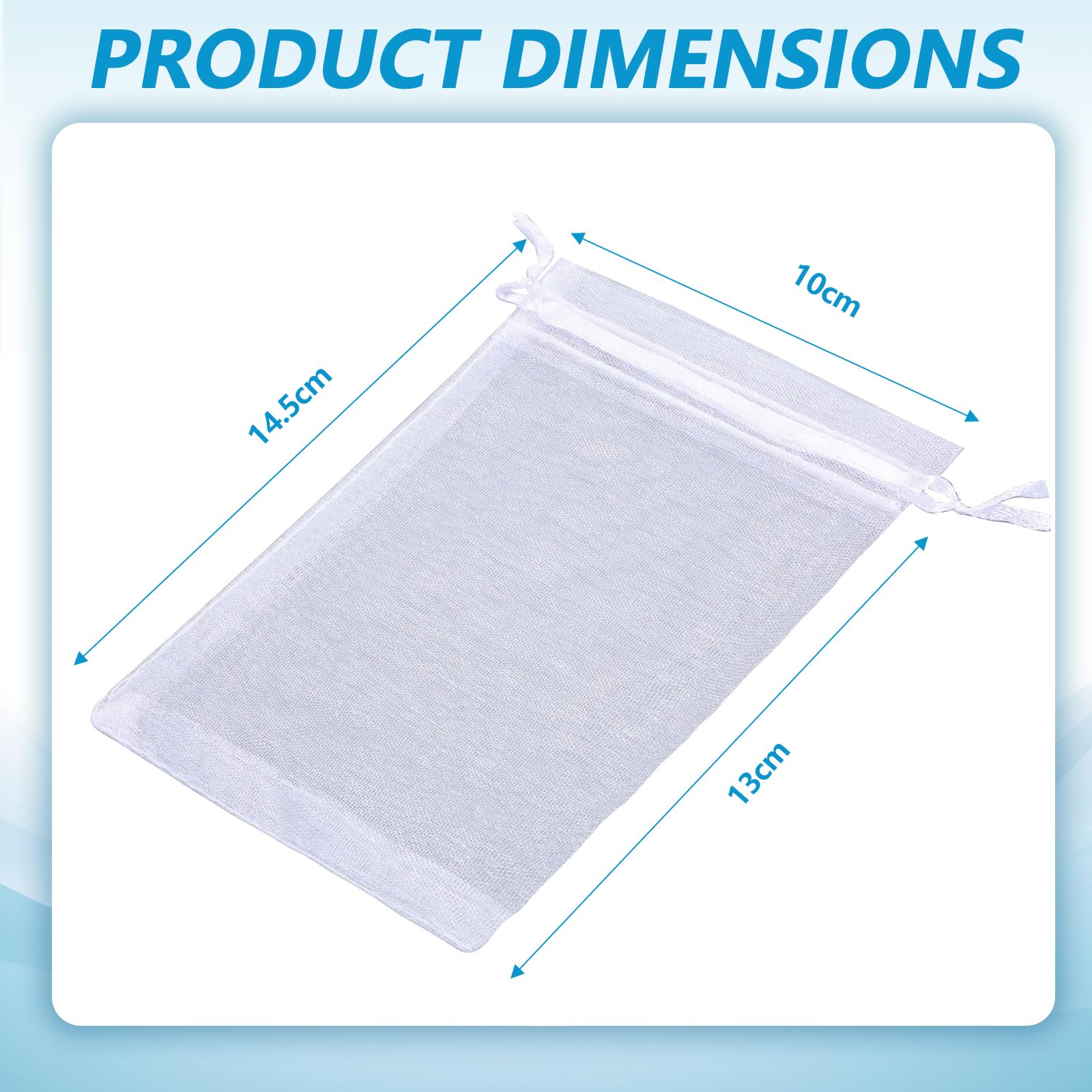 Dealglad 50 sacchetti di organza bianchi 7,5 x 10,8 cm, sacchetti trasparenti per bomboniere con coulisse, sacchetti regalo per gioielli e caramelle di Natale
