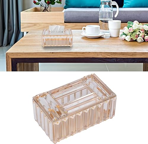 Miniatura 4 de Zerodis Caja de almacenamiento de pañuelos, soporte de pañuelos exquisito exterior multiusos para mesa de oficina para mesa (dorado)
