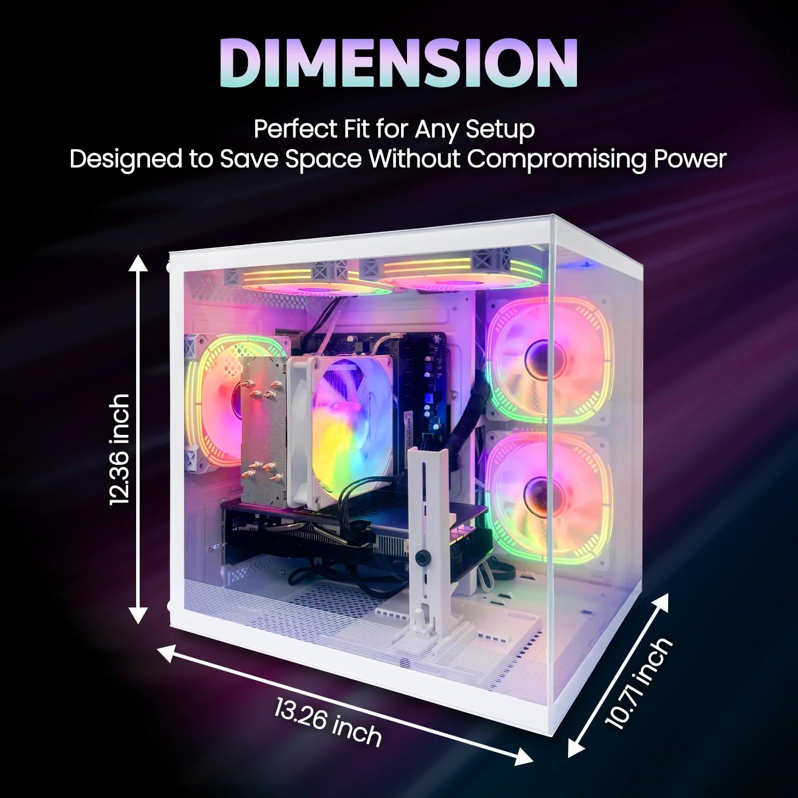 Pre Built Gaming PC Ryzen 5 5500(6Core 12Threads Up to 4.6G) 16G RAM Nvme 512G SSD RX6500XT 4G WiFi 6 Tower Desktop Computer for Home and Office