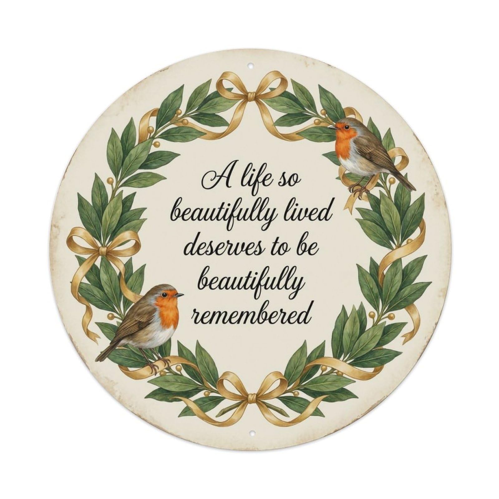 Okahys 8X8inch(20X20cm) European Robin Garden Sign Heaven Love Tribute Metal Tin Sign
