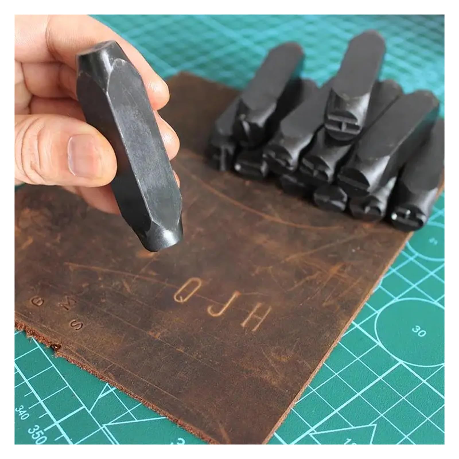 Juego de sellos con letras y números, Juego de herramientas estampado metal, punzón acero con letras y números 3-8mm(8mm Number)