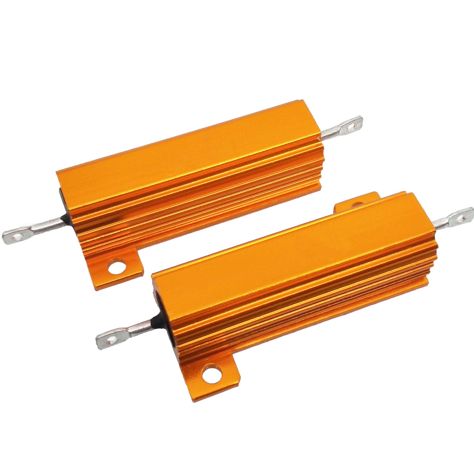 CGjiogujio 2pcs 2.2 ohm 2.2 100W Watt Aluminum Housed Metal Case Wirewound Resistors