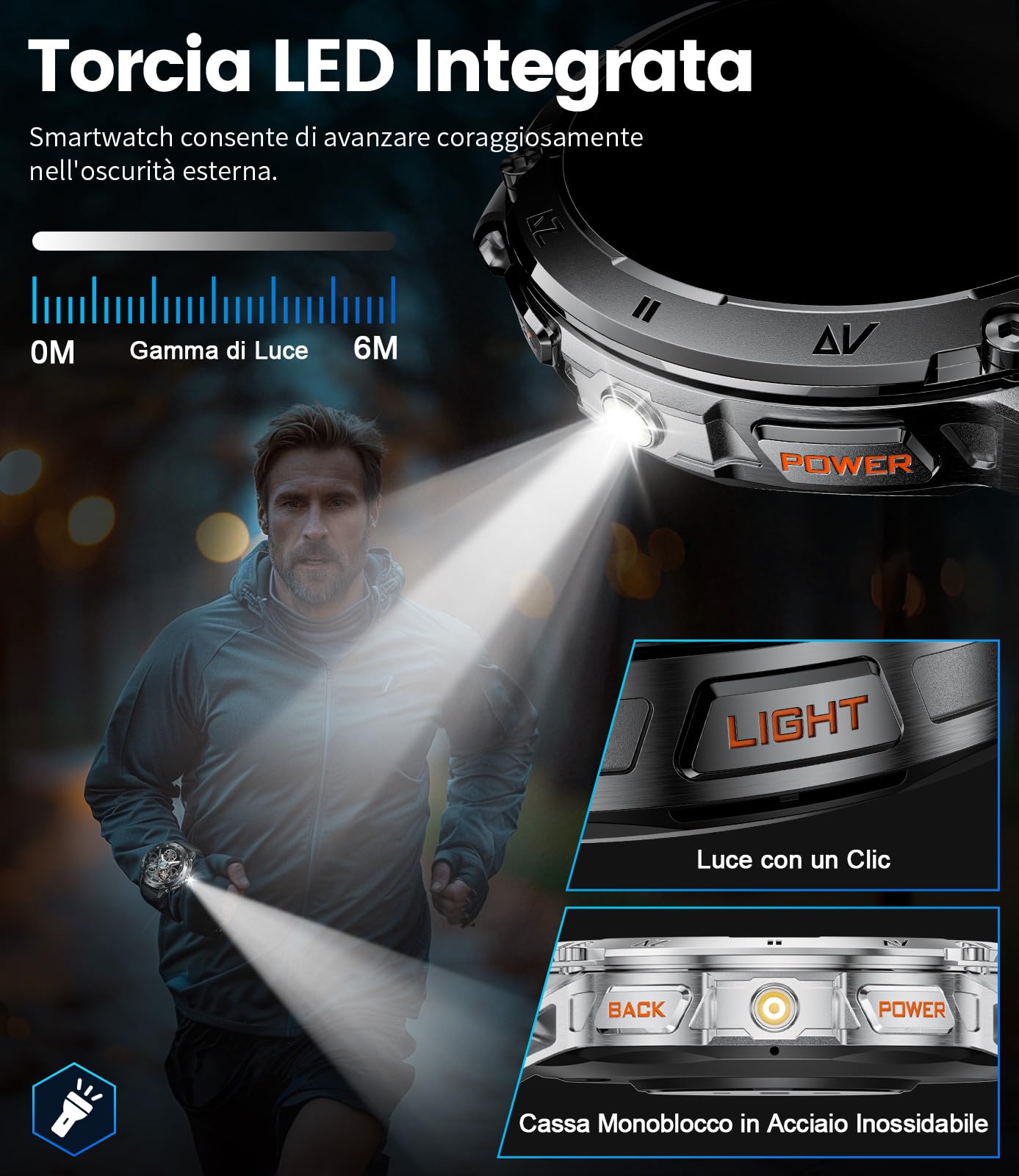 Smartwatch Uomo con Chiamate Bluetooth, Orologio Smartwatch Uomo 1.43'' HD AMOLED, Monitor Cardiofrequenzimetro, Sonno, SpO2, 110+ Sport, IP68 Impermeabile per Android iOS