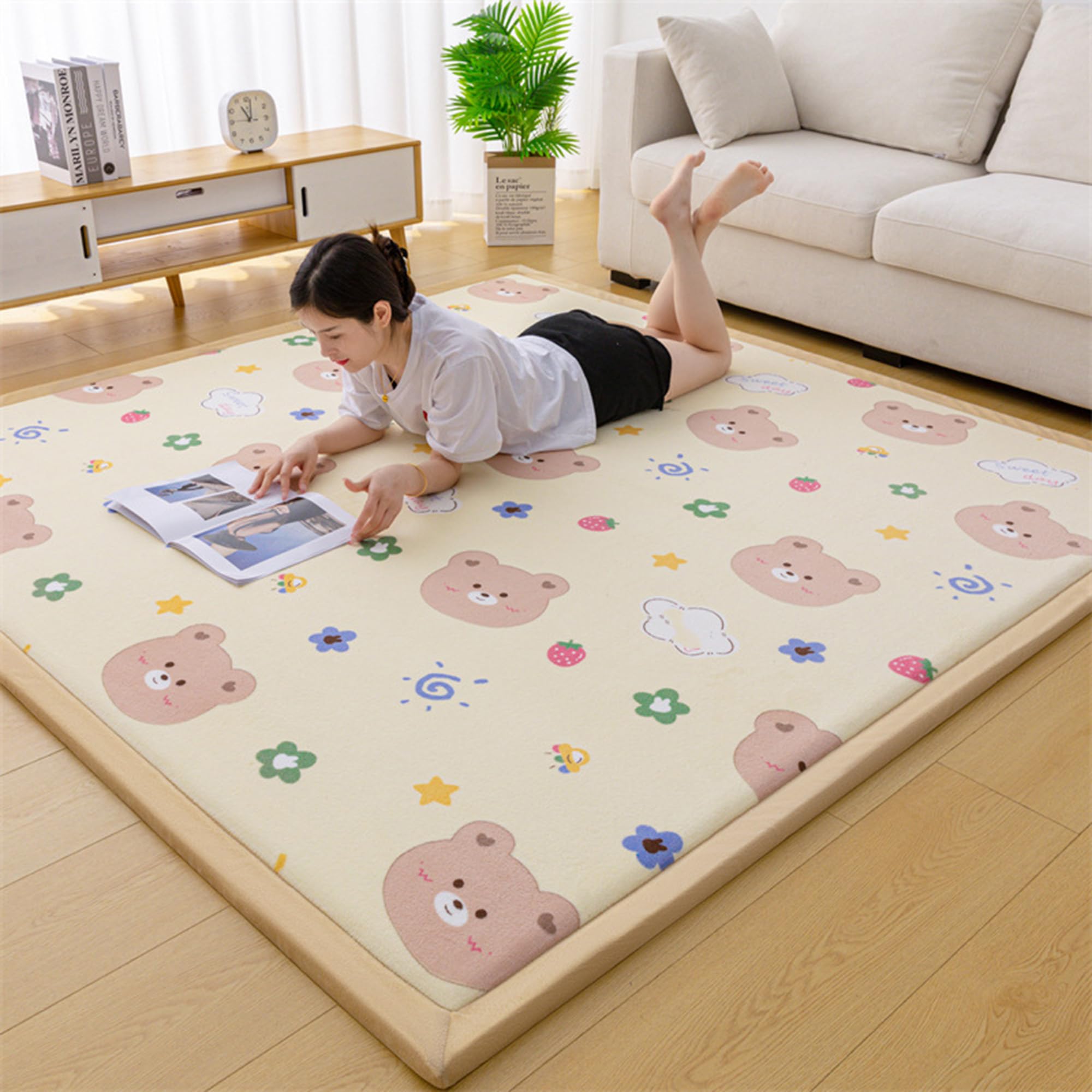Tapis de chambre à coucher douillet et lavable style 6