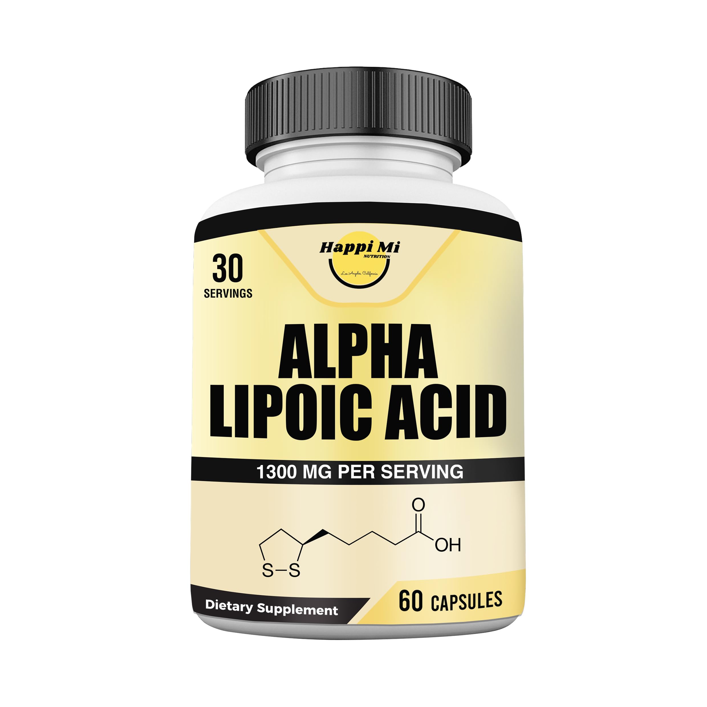Alpha Lipoic Acid Capsules 1300mg Per Serving - 30 Servings Per Bottle - Antioxidant Support for Overall Health