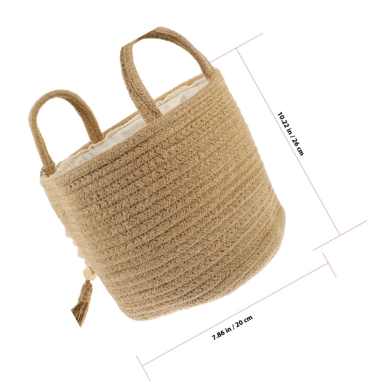 Garneck Cesta de Almacenamiento Tejida de Cuerda de Algodón con Asas Forro de Yute Organizador para Ropa Juguetes y Mantas para Dormitorio y Sala de Estar