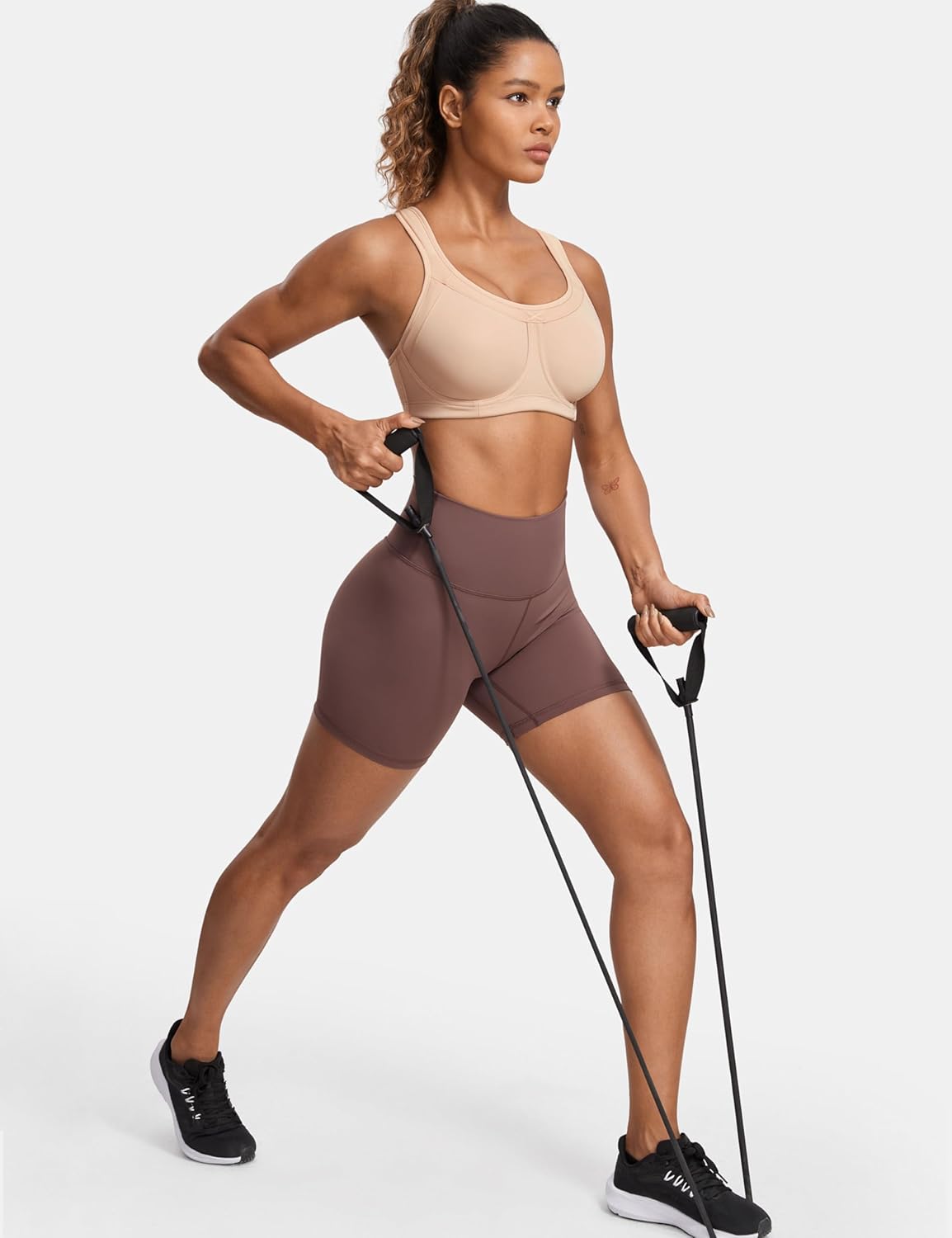 SYROKAN Women's High Impact Removable Pads Sports Bra Underwire Full Coverage Support Workout Running Bra - Image 5