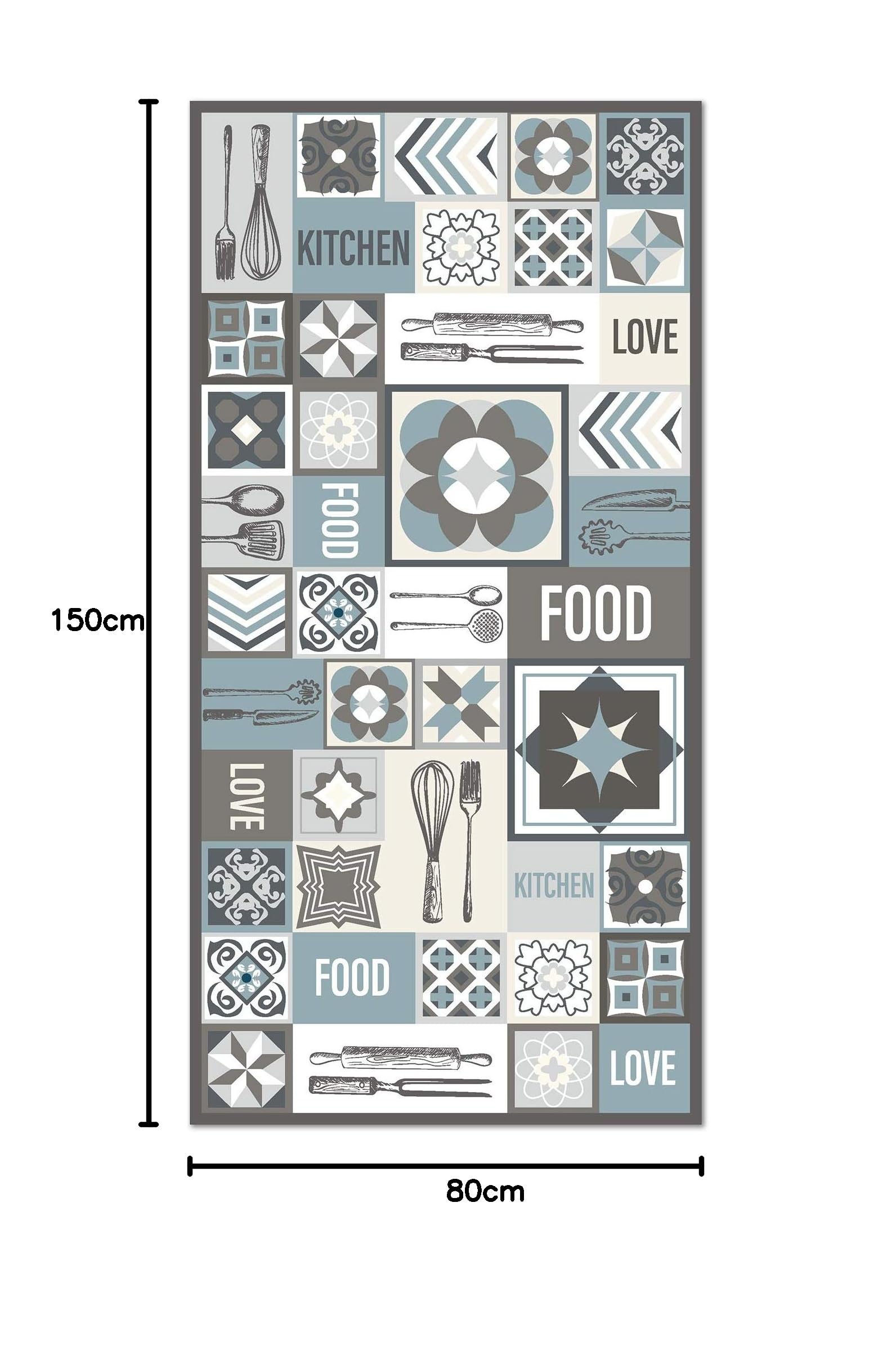 Panorama Tapis Du Sol - Modèle Hydraulique Oriental Bleu 120x170 Cm