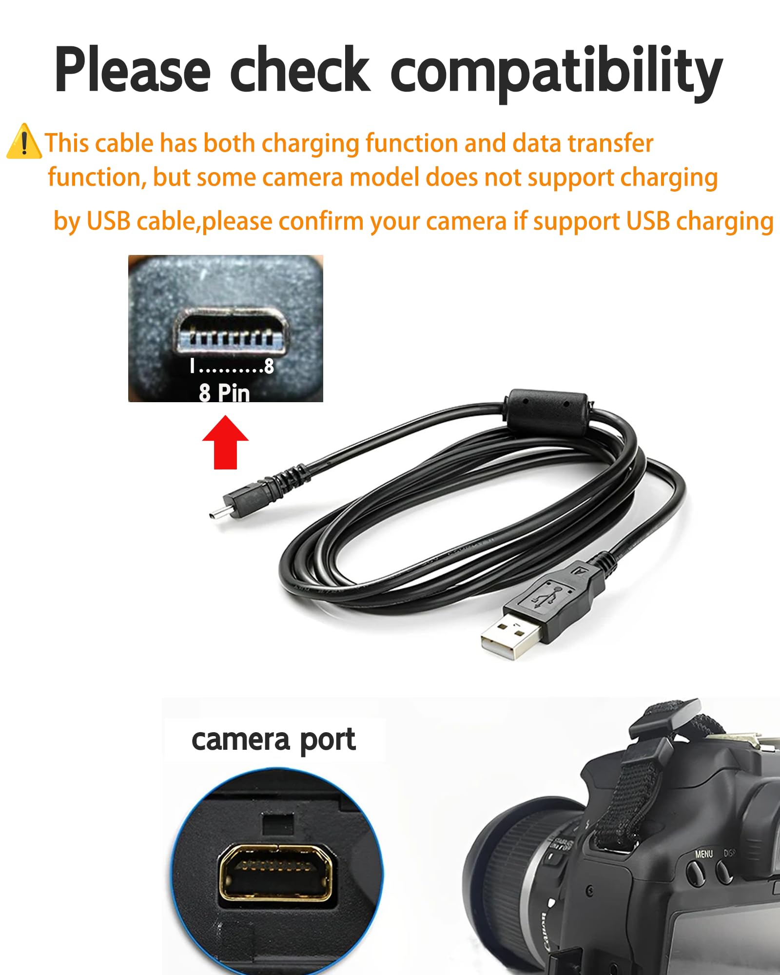 Zosvoses Câble De Charge Et De Synchronisation Des Données USB Pour