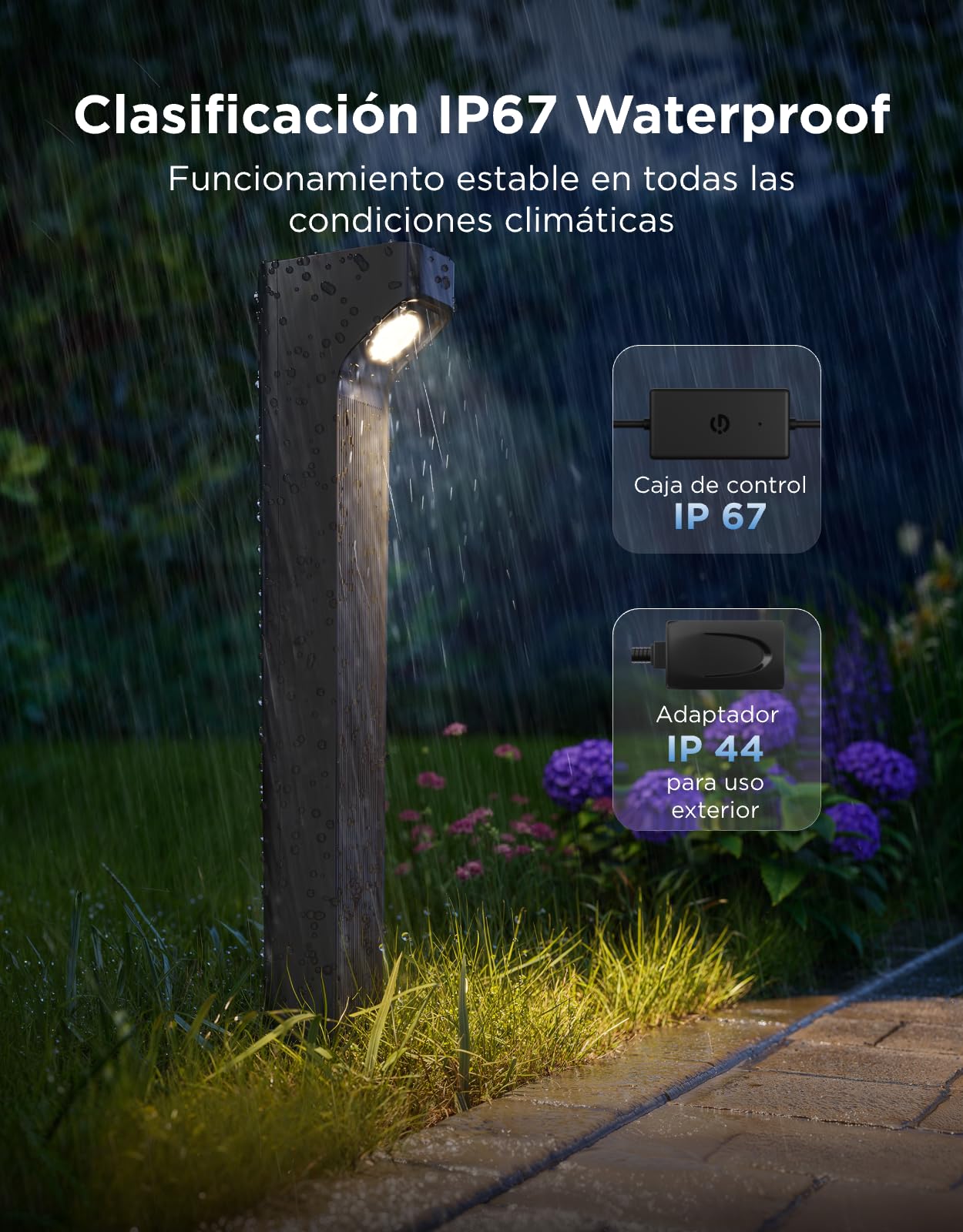 Govee Luces para Caminos Exteriores 2 Lite RGBWIC, Inteligente Iluminación de Caminos con Impermeable IP67, Compatible con Matter, Alexa y Google Assistant, Luz Exterior para Jardines para Paseo, 4pcs